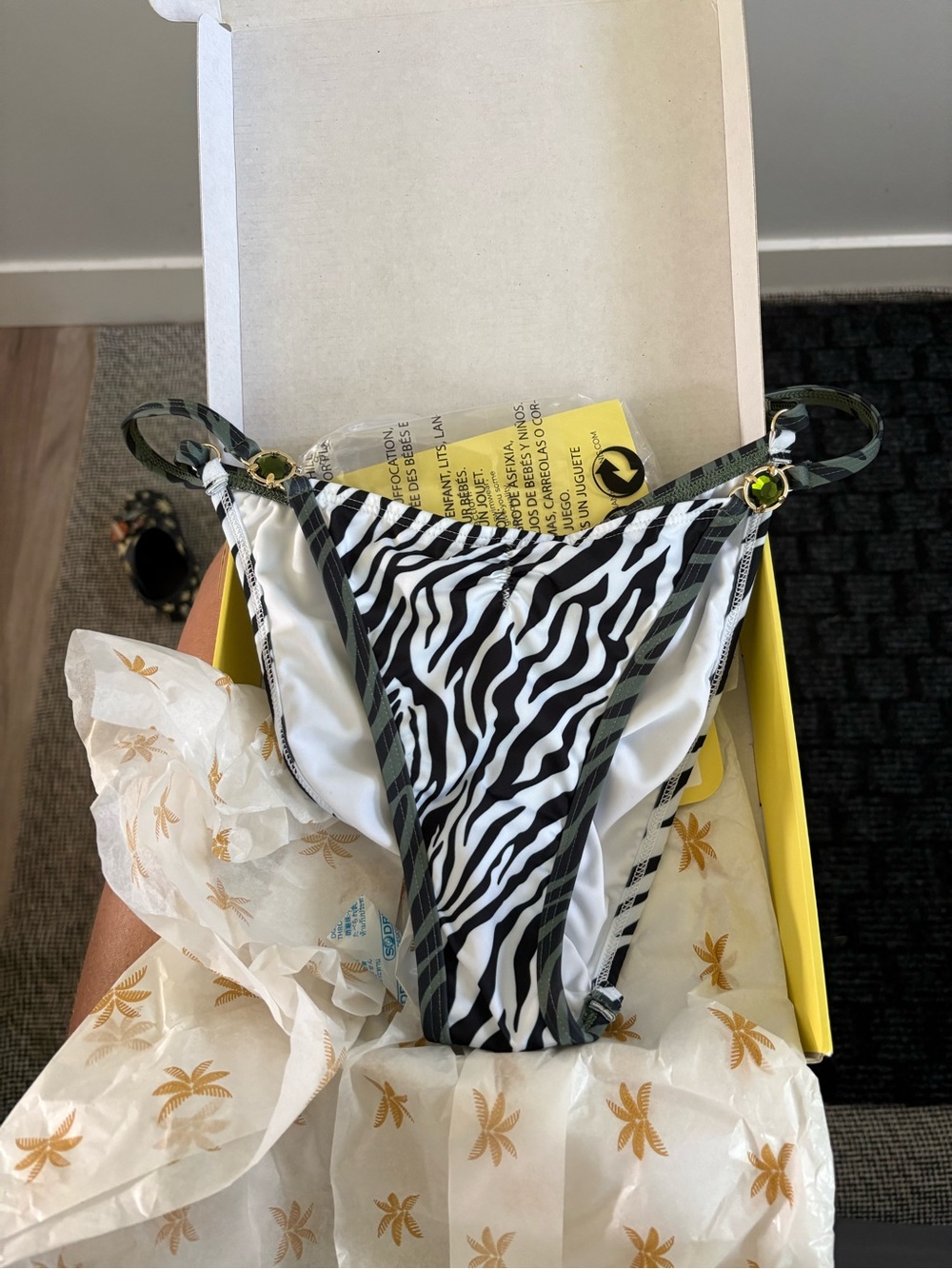 Zebra Print Women’s Bikini Bottom - Black & White